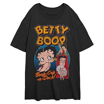 Juniors' Betty Boop Flirty Portraits Oversized Graphic Tee