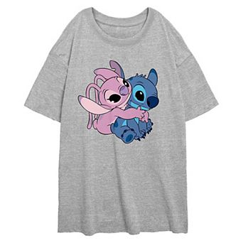 Disney's Lilo & Stitch Angel Hugging Juniors' Oversized Graphic Tee