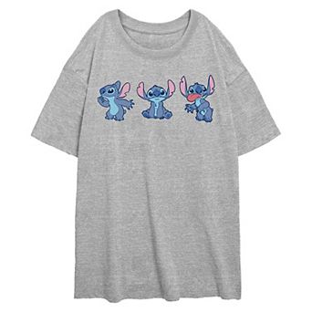 Disney's Lilo & Stitch Poses Line Up Juniors' Oversized Graphic Tee