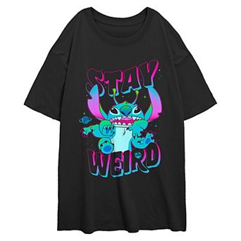 Disney's Lilo & Stitch Stay Weird Juniors' Oversized Graphic Tee
