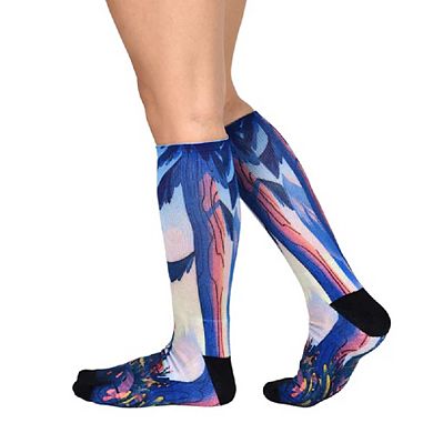 Sierra Socks Morning Hike Pattern Coolmax Socks, Nature Collection For Men & Women Knee High Socks