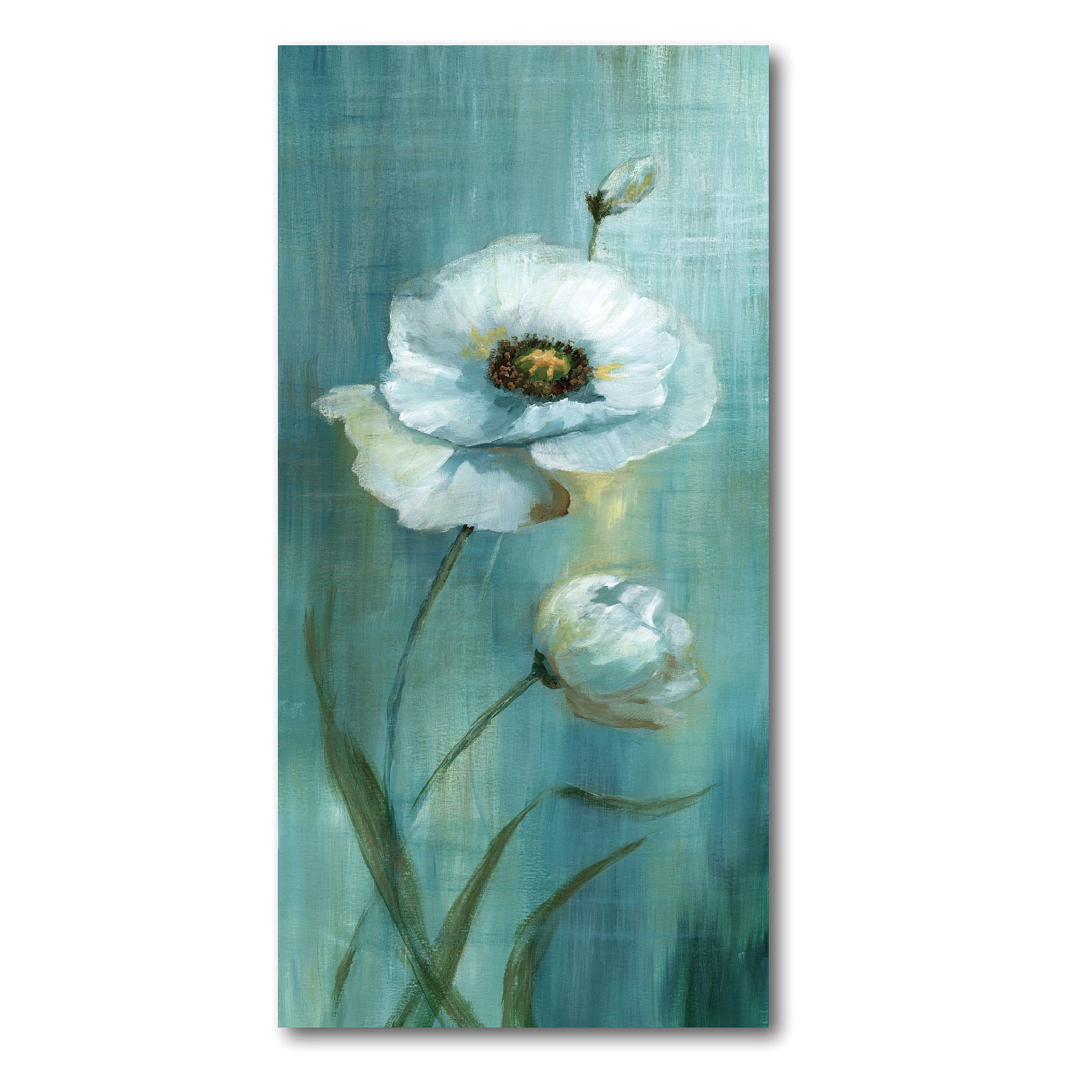COURTSIDE MARKET Teal Flower Canvas Wall Art, Multi