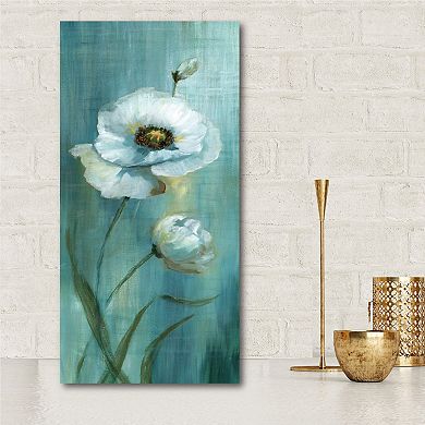 COURTSIDE MARKET Teal Flower Canvas Wall Art