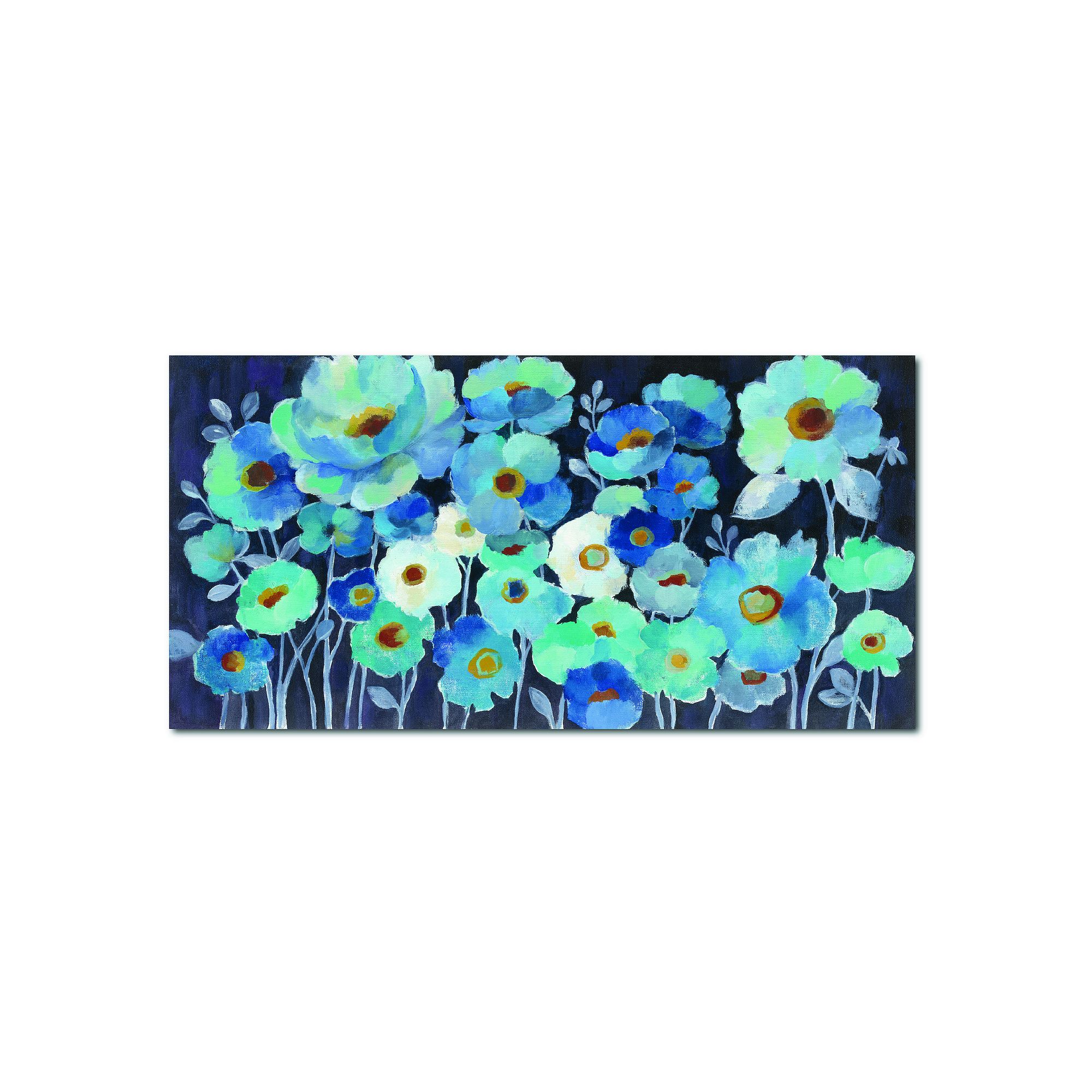 COURTSIDE MARKET Indigo Flowers Canvas Wall Art, Multi