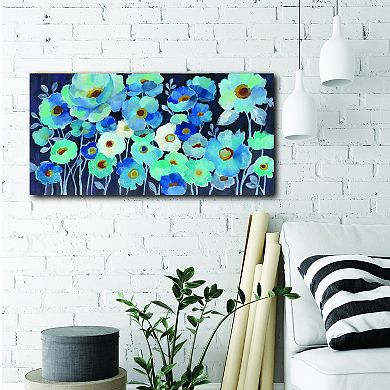COURTSIDE MARKET Indigo Flowers Canvas Wall Art