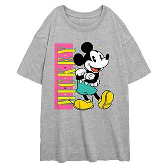 Disney's Mickey Mouse Happy Stance Juniors' Oversized Graphic Tee