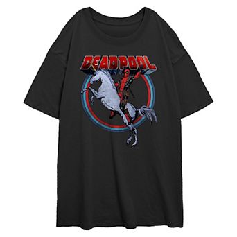 Juniors' Marvel Deadpool Unicorn Oversized Graphic Tee