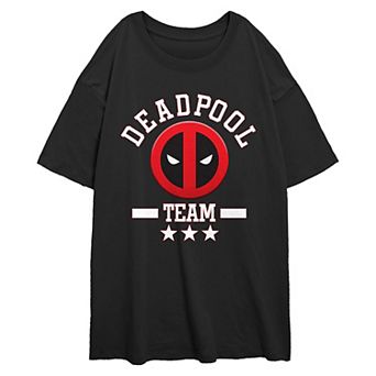 Juniors' Marvel Deadpool Team Oversized Graphic Tee