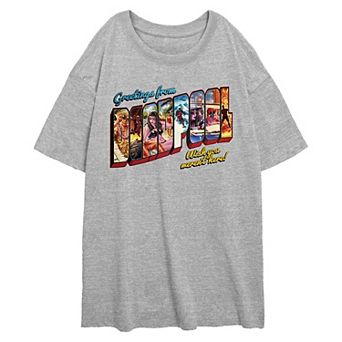 Juniors' Marvel Deadpool Greetings From Deadpool Oversized Graphic Tee