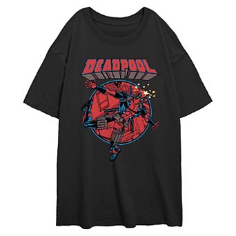 Juniors' Marvel Deadpool Falling Oversized Graphic Tee