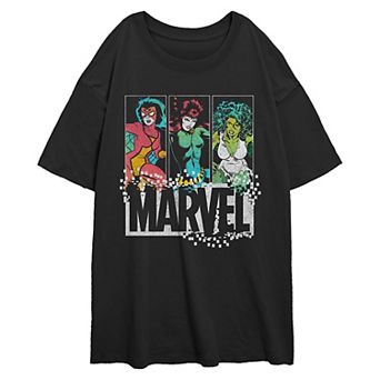 Juniors' Marvel Ladies Oversized Graphic Tee
