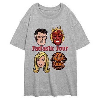 Juniors' Marvel Fantastic Four Vintage Style Poster Oversized Graphic Tee