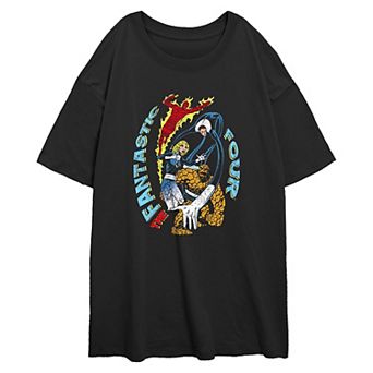 Juniors' Marvel Fantastic Four Protecting The Group Oversized Graphic Tee