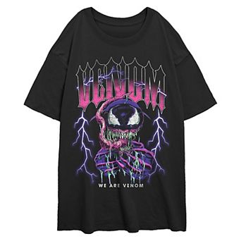 Juniors' Marvel Spider-Man Lightning Venom Oversized Graphic Tee