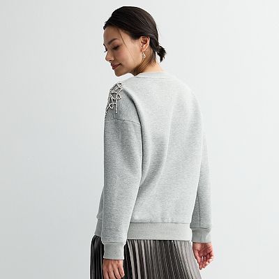 Women's Fourth + Bay Embellished Shoulder Sweatshirt Women's Fourth + Bay Embellished Shoulder Sweatshirt