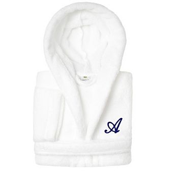 Linum Home Cursive Textiles Personalized Kids' Super Plush Double Brushed Hooded Bathrobe