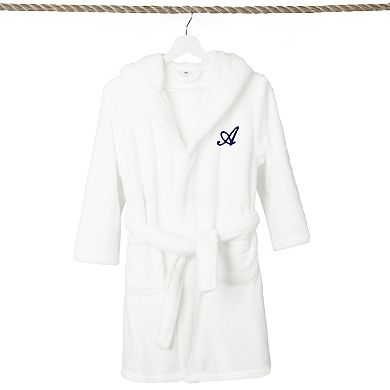 Linum Home Cursive Textiles Personalized Kids' Super Plush Double Brushed Hooded Bathrobe