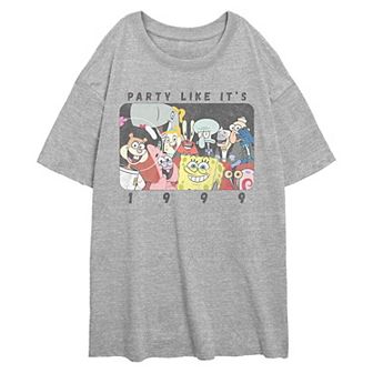 Juniors' Nickelodeon SpongeBob SquarePants Party Like It's 1999 Oversized Graphic Tee