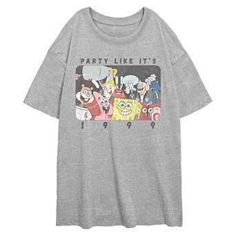 Juniors' Nickelodeon SpongeBob SquarePants Party Like It's 1999 Oversized Graphic Tee