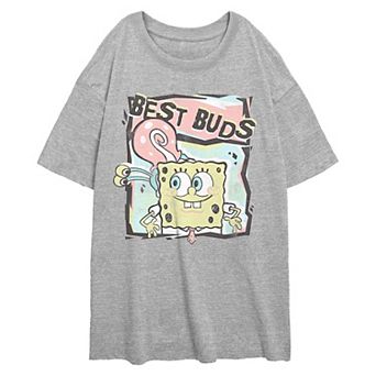 Juniors' Nickelodeon SpongeBob SquarePants And Gary Best Buds Oversized Graphic Tee