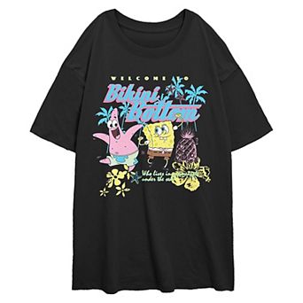 Juniors' Nickelodeon SpongeBob SquarePants Welcome To Bikini Bottom Oversized Graphic Tee