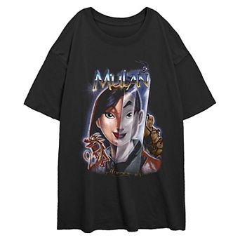 Disney's Mulan Classic Poster Juniors' Oversized Graphic Tee
