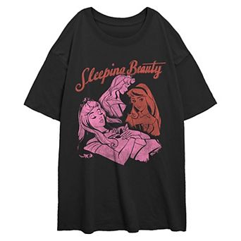Disney's Sleeping Beauty Aurora Profiles Juniors' Oversized Graphic Tee