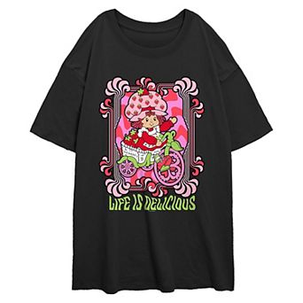 Juniors' Strawberry Shortcake Life Is Delicious Oversized Graphic Tee