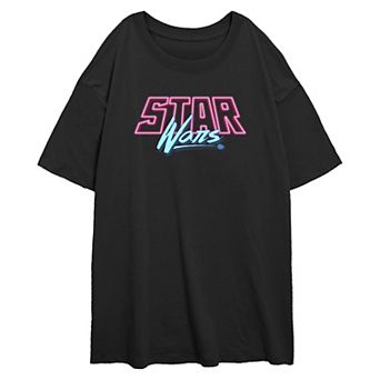 Juniors' Star Wars Neon Sign Oversized Graphic Tee