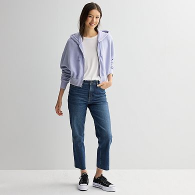 SO® Juniors High Rise Slim Straight Crop Jeans (Cut Hem)