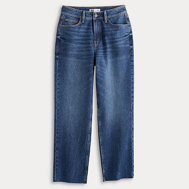 SO® Juniors High Rise Slim Straight Crop Jeans (Cut Hem)