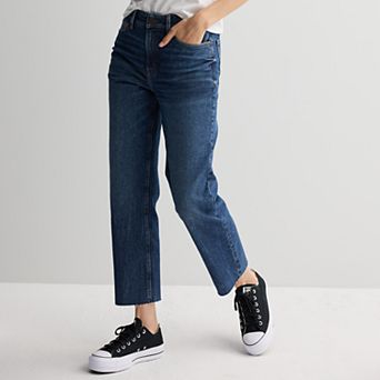Juniors' SO® High Rise Slim Straight Crop Jeans