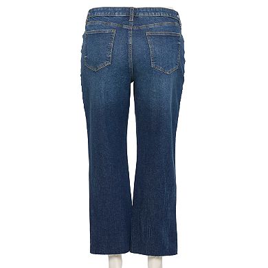Juniors' Plus Size SO® High Rise Slim-Straight Crop Jeans