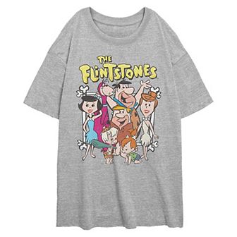 Juniors' The Flintstones Big Family Oversized Graphic Tee