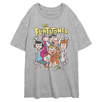 Juniors' The Flintstones Big Family Oversized Graphic Tee
