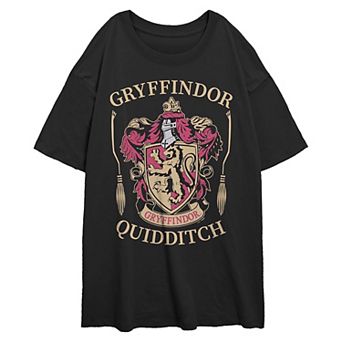 Juniors' Harry Potter Gryffindor Quidditch Oversized Graphic Tee