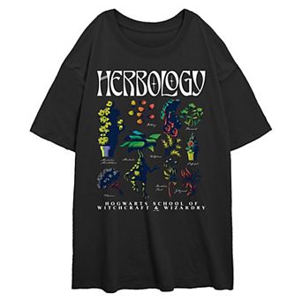 Juniors' Harry Potter Herbology Sheet Oversized Graphic Tee