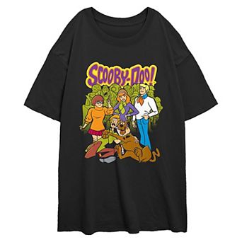 Juniors' Scooby-Doo Mystery Gang Oversized Graphic Tee