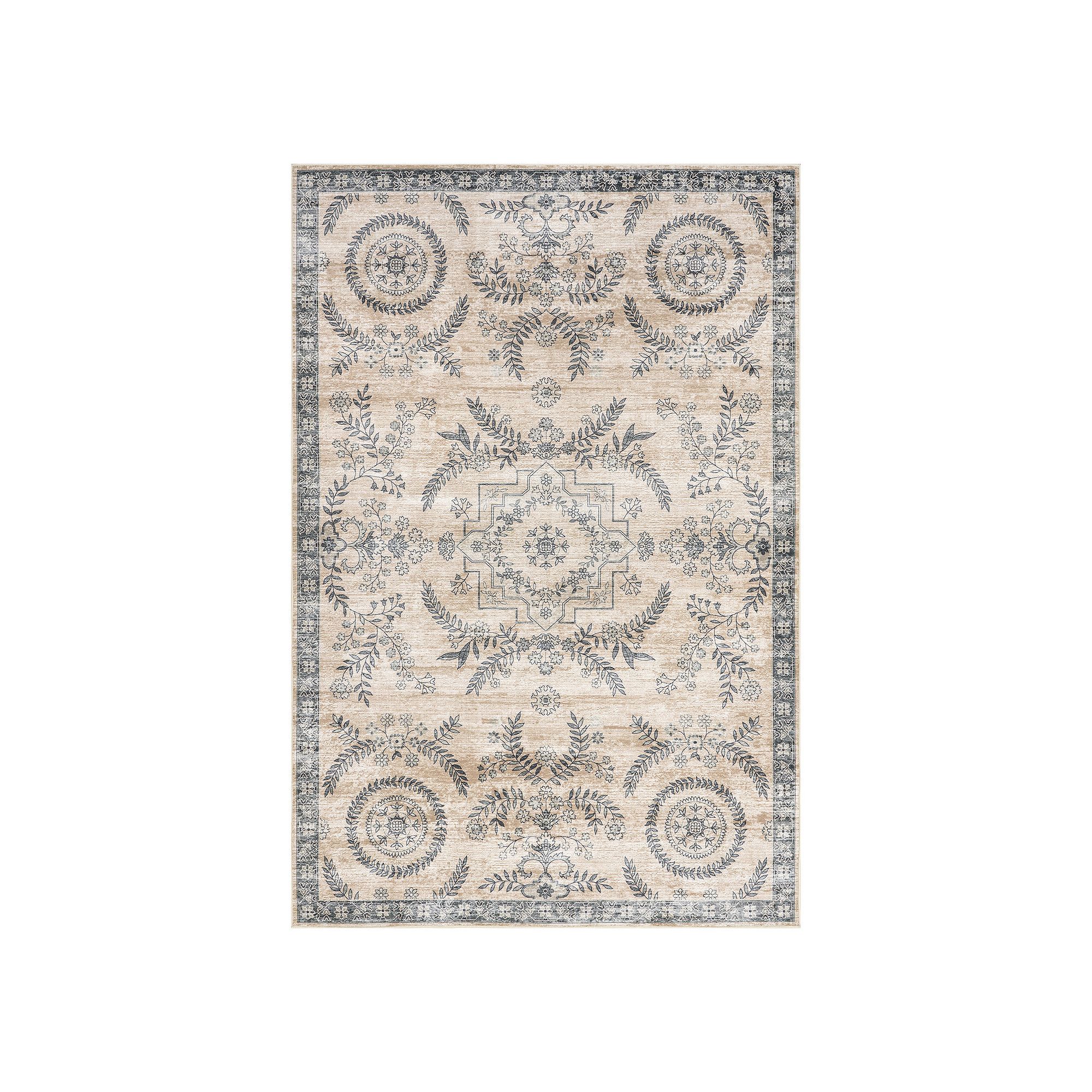 nuLOOM Kirsi Vintage Medallions Area Rug, Brown