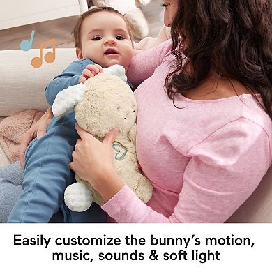 Fisher-Price Soothe & Settle Bunny Plush Portable Sound Machine Baby Toy