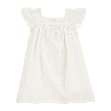 Toddler Girls' Carter's Solid Flutter-Sleeve Dress