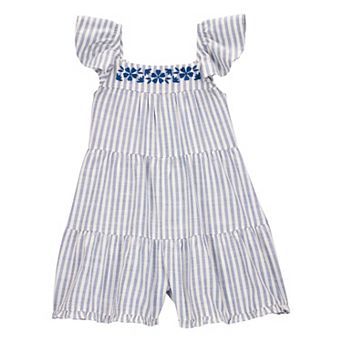 Toddler Girls' Carter's Striped Flutter Sleeve Romper