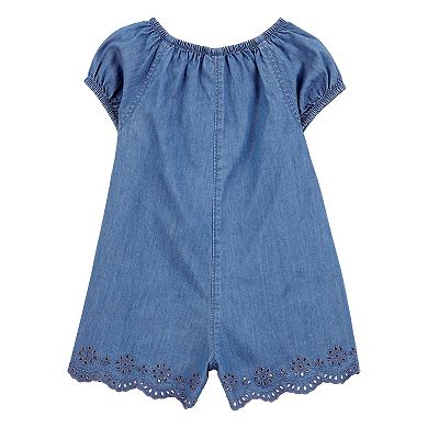 Toddler Girls' Carter's Button-Front Chambray Romper