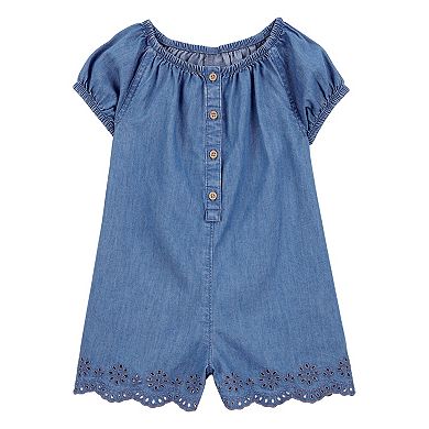 Toddler Girls' Carter's Button-Front Chambray Romper