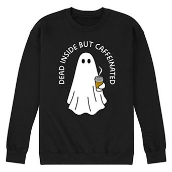 Men's Dead Inside Caffeinated Ghost Fleece Sweatshirt