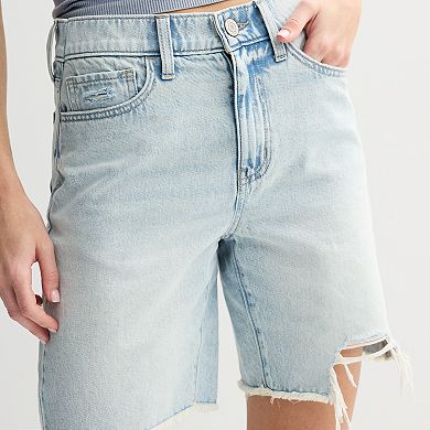 Juniors' SO® Relaxed Longline Jean Shorts