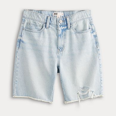 Juniors' SO® Relaxed Longline Jean Shorts