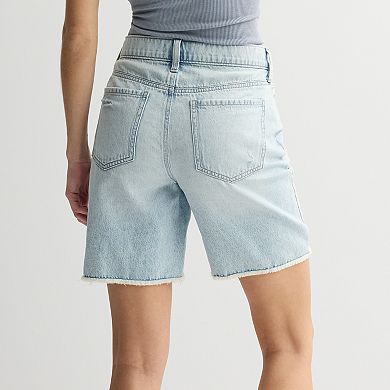 Juniors' SO® Relaxed Longline Jean Shorts