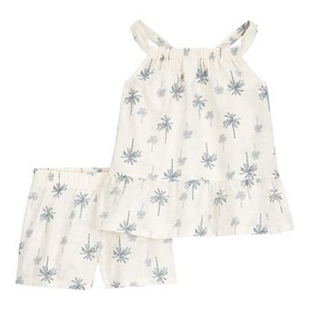 Baby Girl Carter's Palm Tree Floral Tank and Shorts 2 pc Set