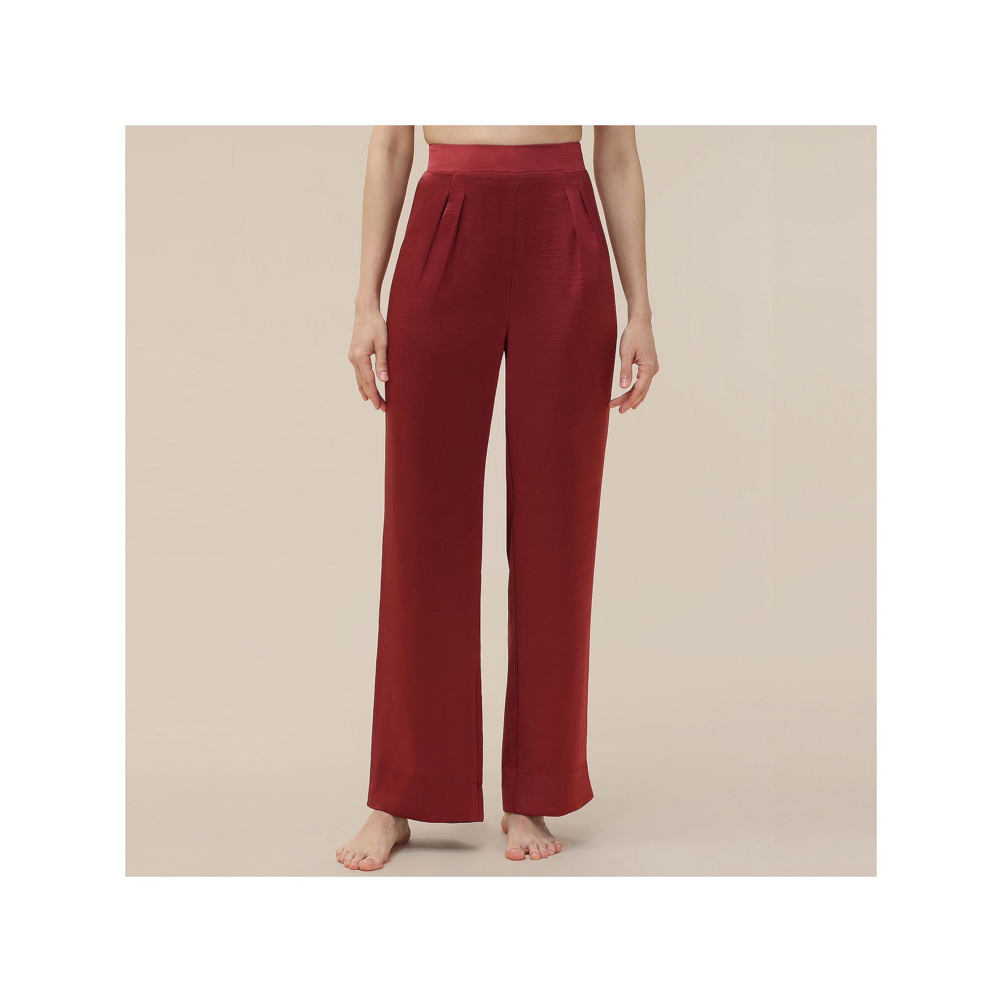 Womens Adyson Parker Satin Wide Leg Pajama Pants, Size: XS, Red Red